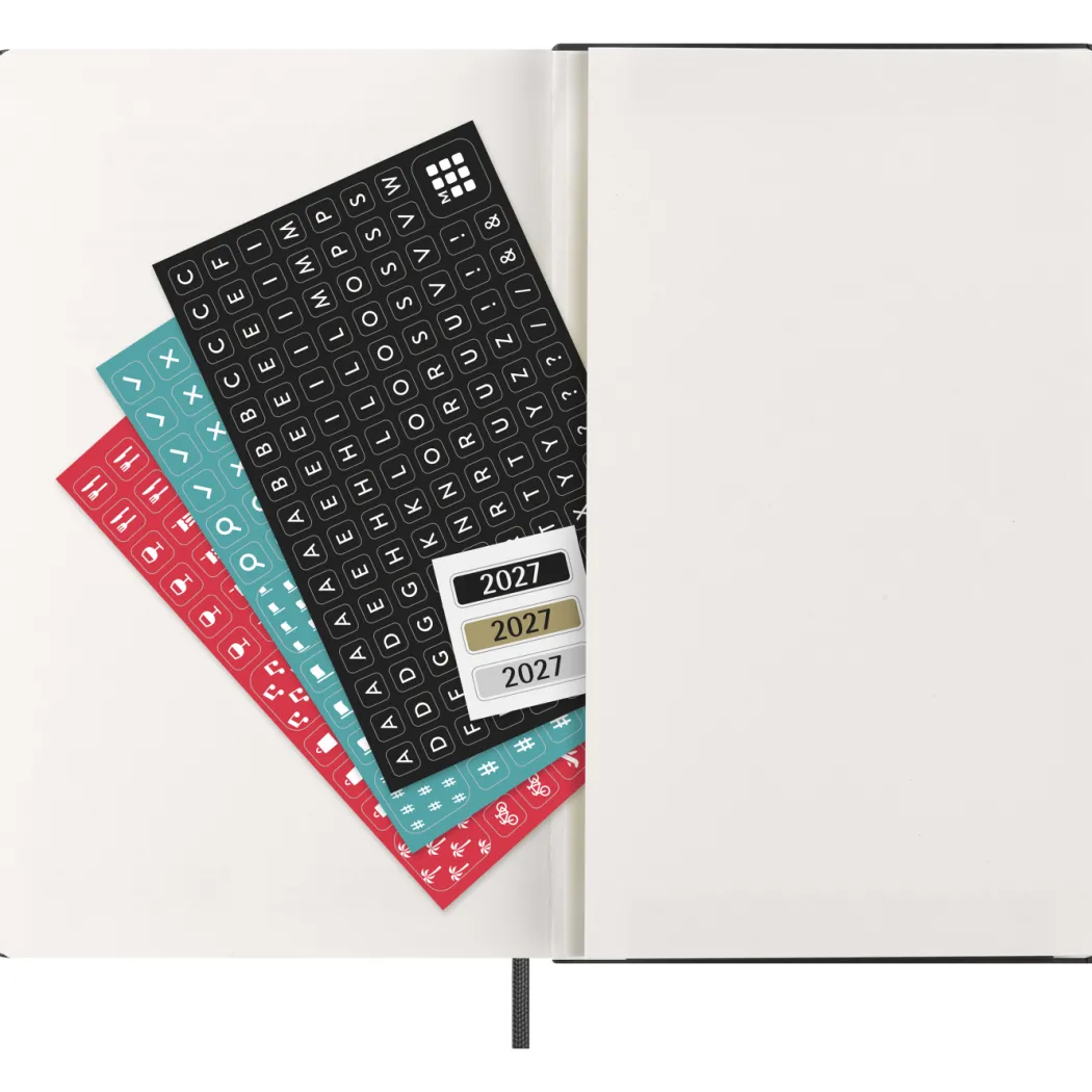 Kalender 12M Weekly Vertical 2027 Hardcover Large Black