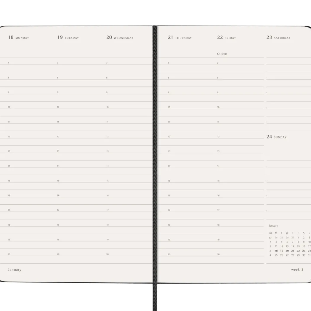Kalender 12M Weekly Vertical PRO 2027 Hardcover Large Black