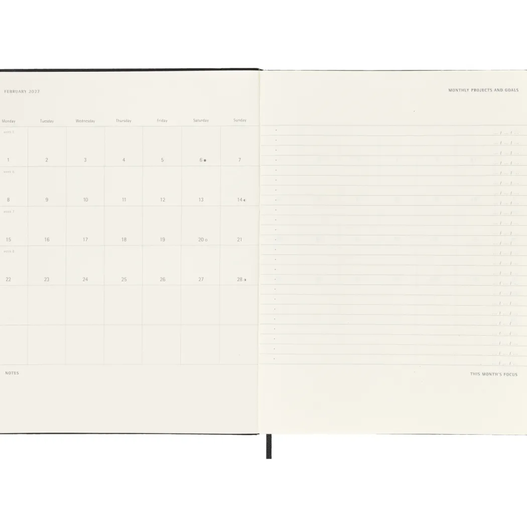 Kalender 12M Weekly Vertical PRO 2027 Hardcover XL Black