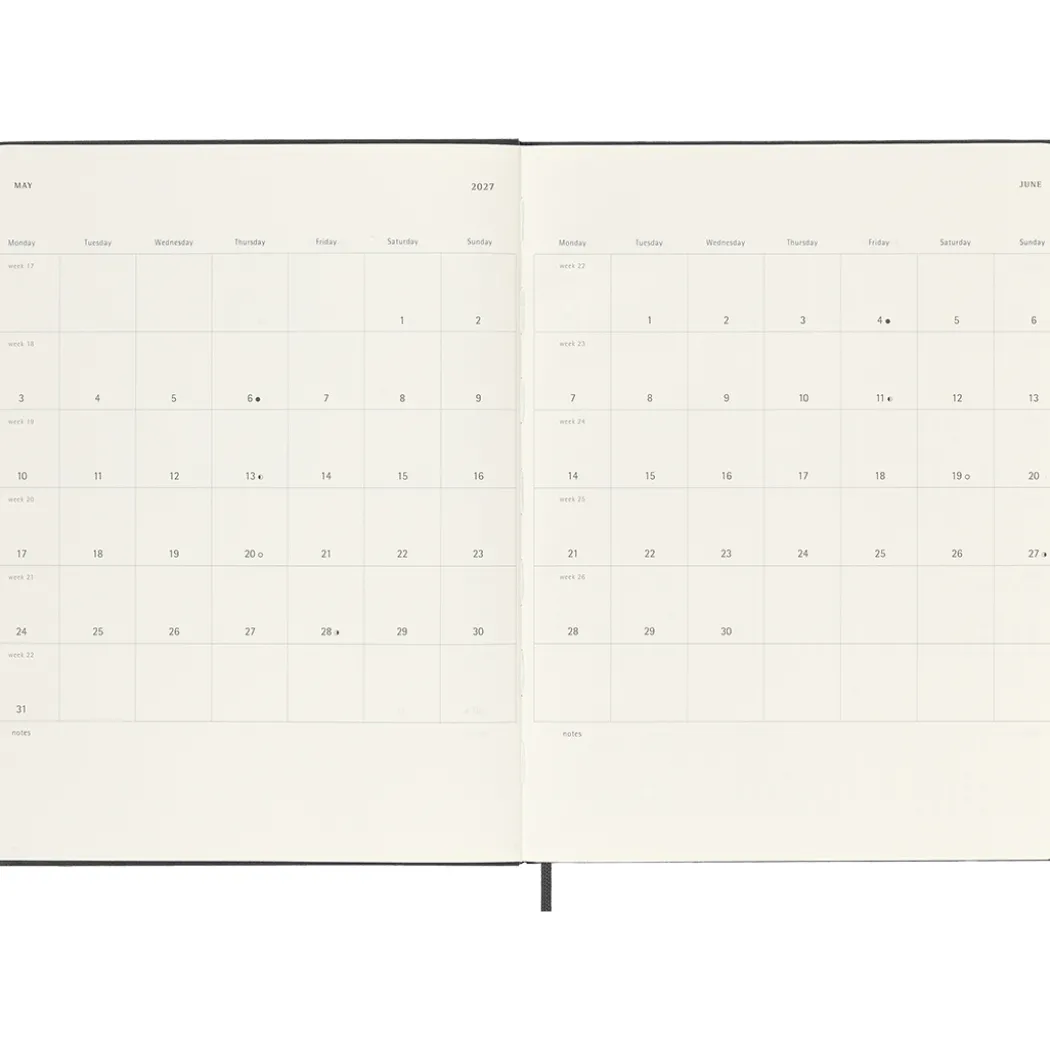 Kalender 18M WeekNote Hard Cover XL Black