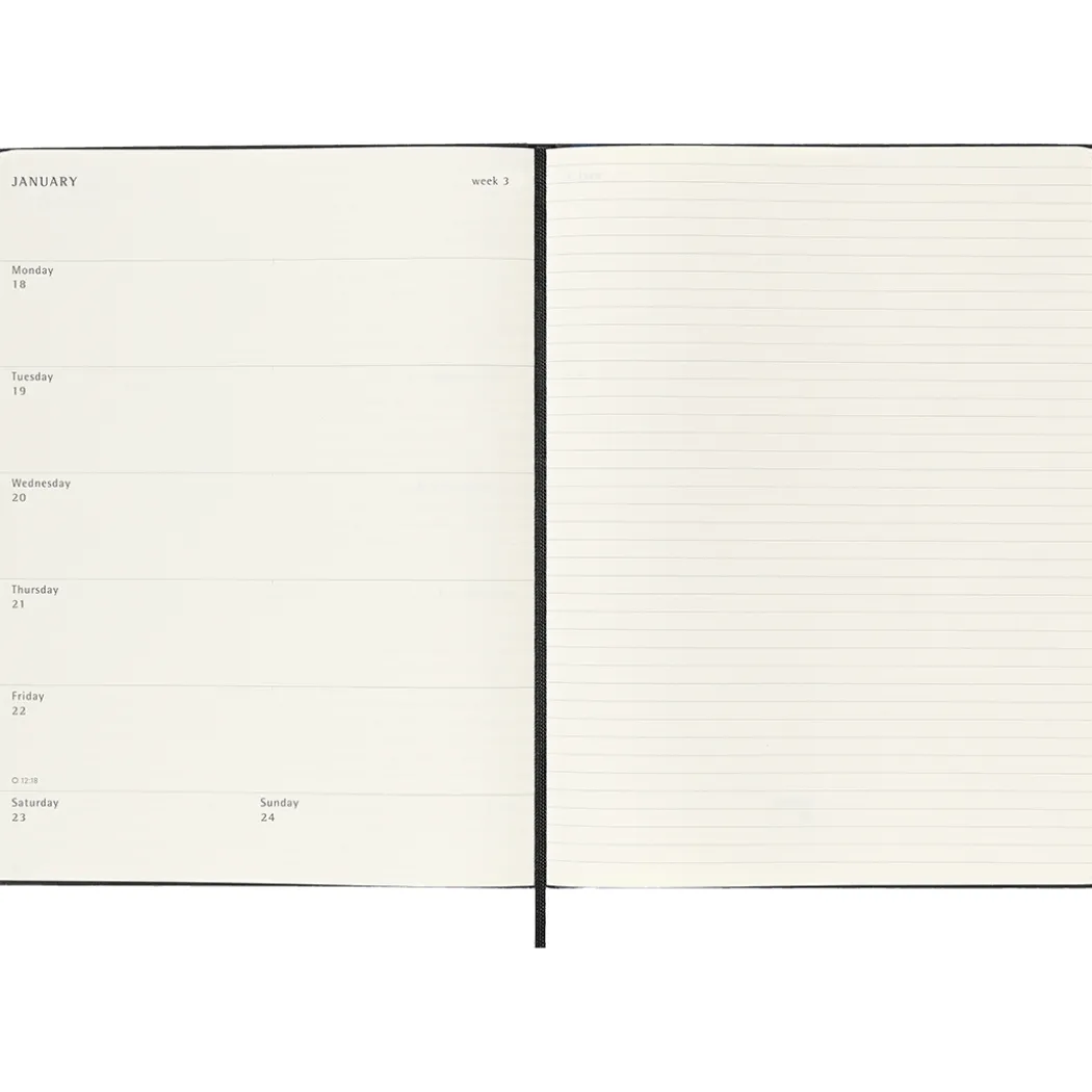Kalender 18M WeekNote Hard Cover XL Black