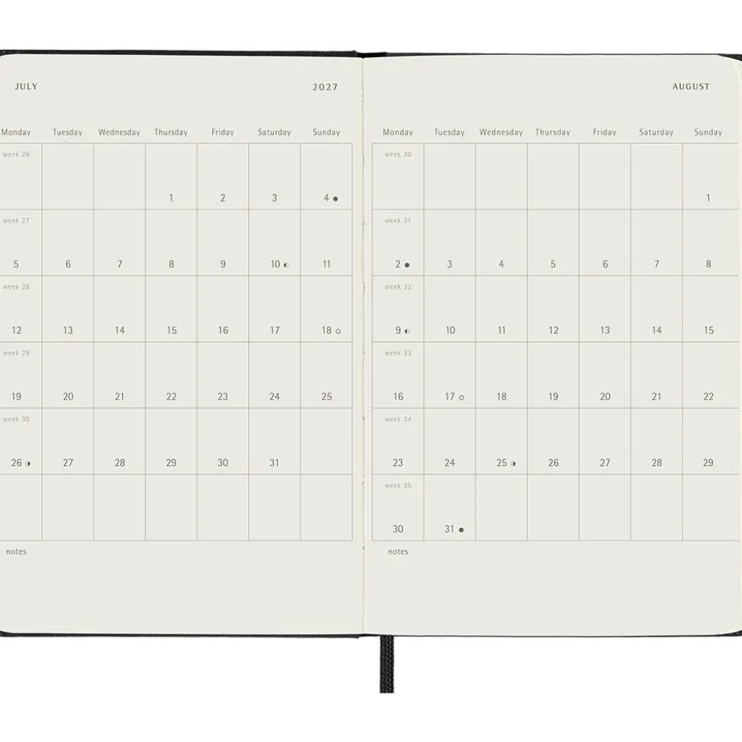 Kalender 18M WeekNote Hard Cover Pocket Black