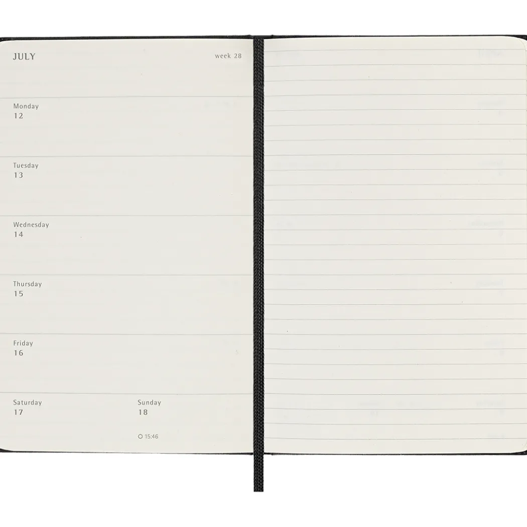 Kalender 18M WeekNote Hard Cover Pocket Black