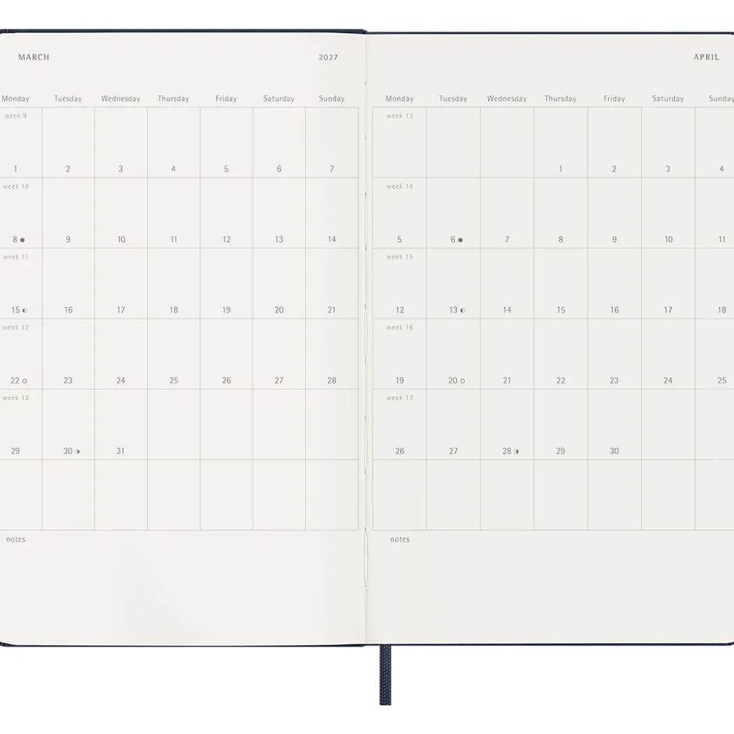 Kalender 18M WeekNote Hard Cover Large Sapphire Blue