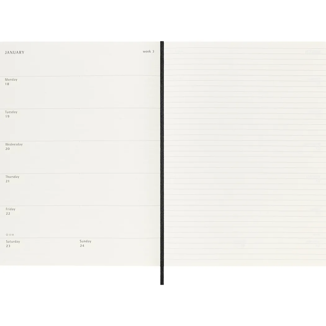 Kalender 18M WeekNote Soft Cover XL Black