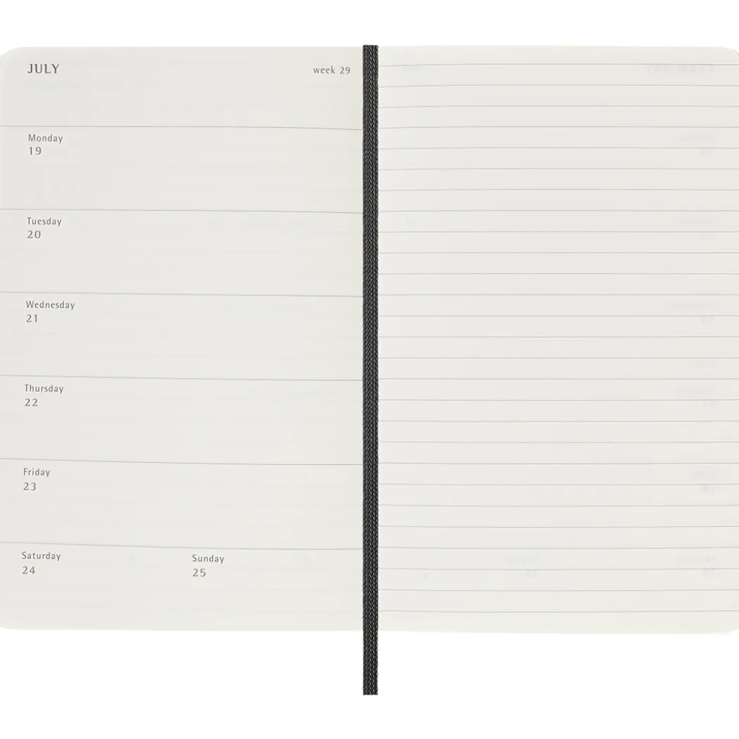 Kalender 18M WeekNote Soft Cover Pocket Black