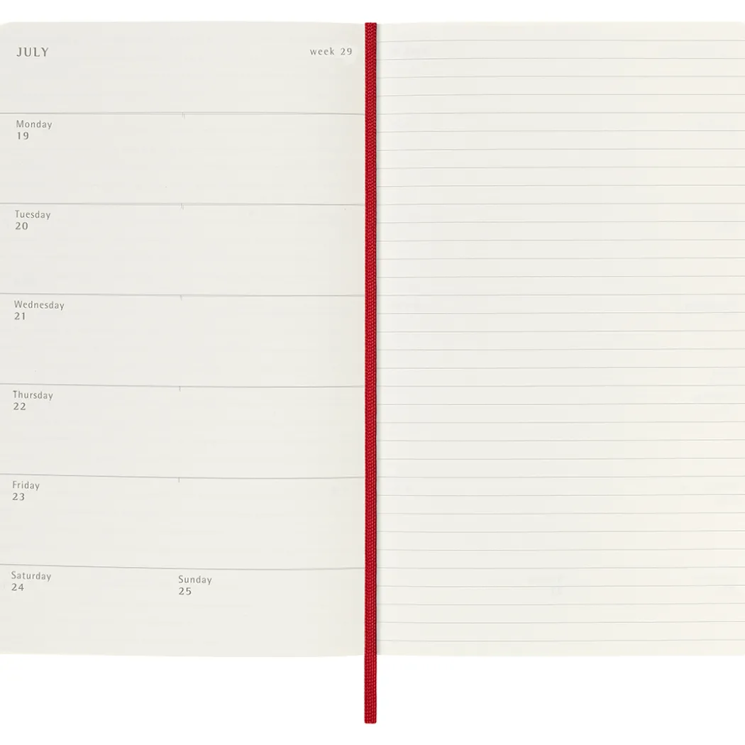 Kalender 18M WeekNote Soft Cover Large Red