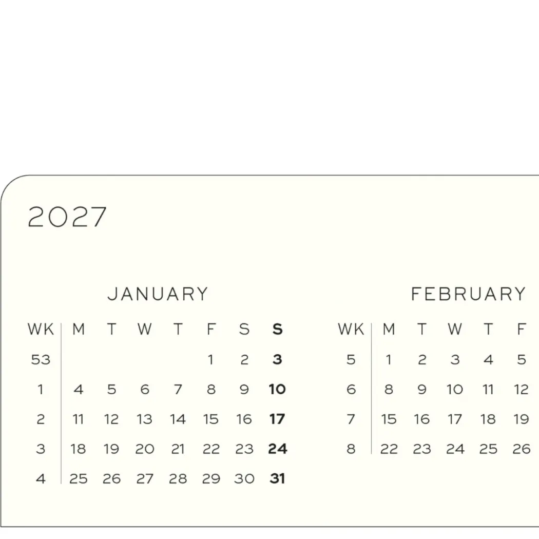 Kalender Weekly Planner 2027 A5 Black