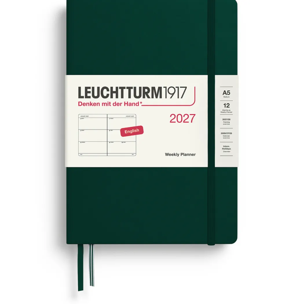 Kalender Weekly Planner 2027 A5 Forest Green