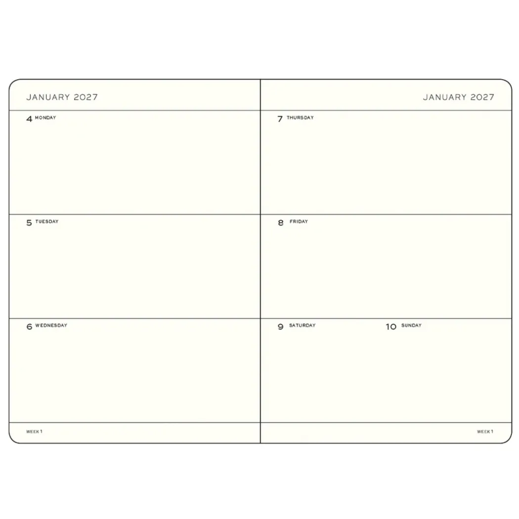Kalender Weekly Planner 2027 A6 Indigo