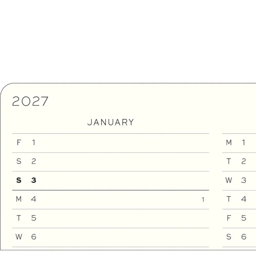 Kalender Weekly Planner & Notebook 2027 A5 Soft Cover Port Red
