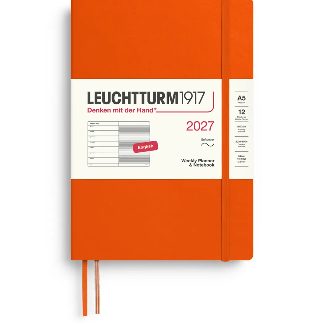 Kalender Weekly Planner & Notebook 2027 A5 Soft Cover Pumpkin