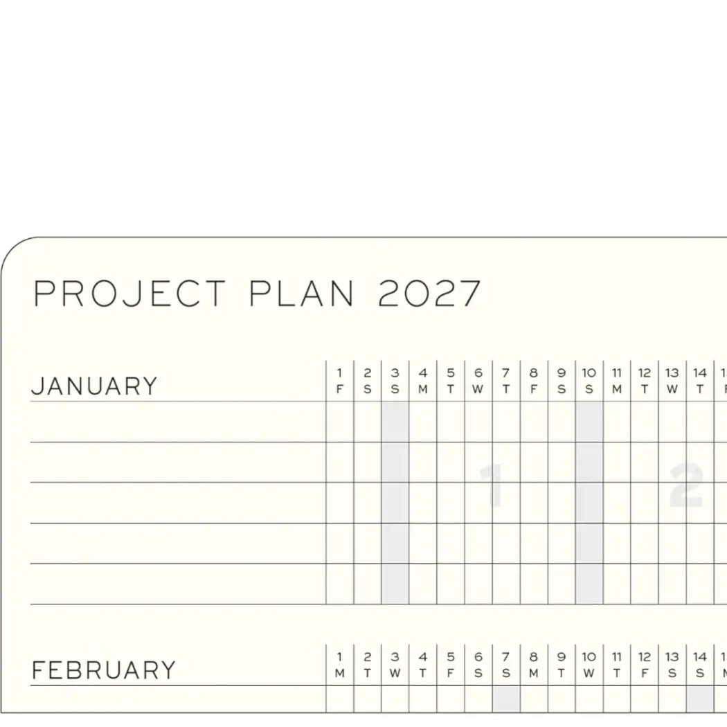Kalender Weekly Planner & Notebook 2027 A5 Soft Cover Navy