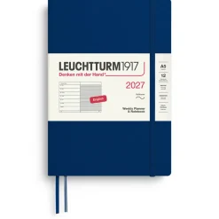 Kalender Weekly Planner & Notebook 2027 A5 Soft Cover Navy