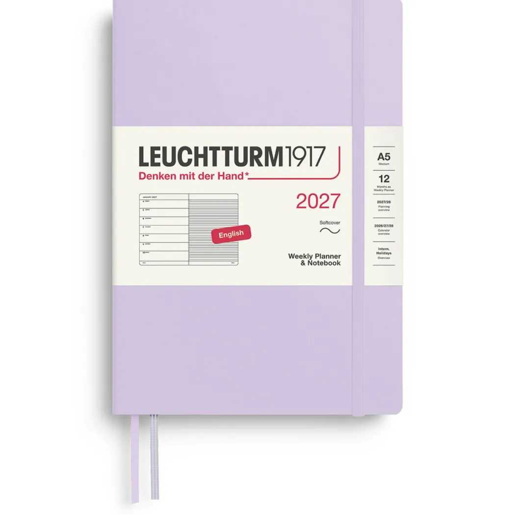 Kalender Weekly Planner & Notebook 2027 A5 Soft Cover Lilac