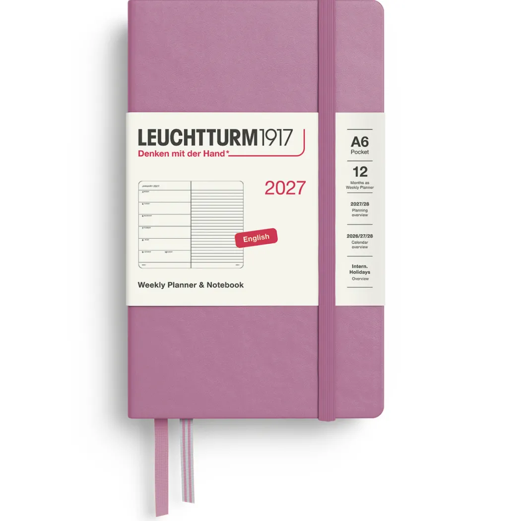 Kalender Weekly Planner & Notebook 2027 A6 Dusty Rose