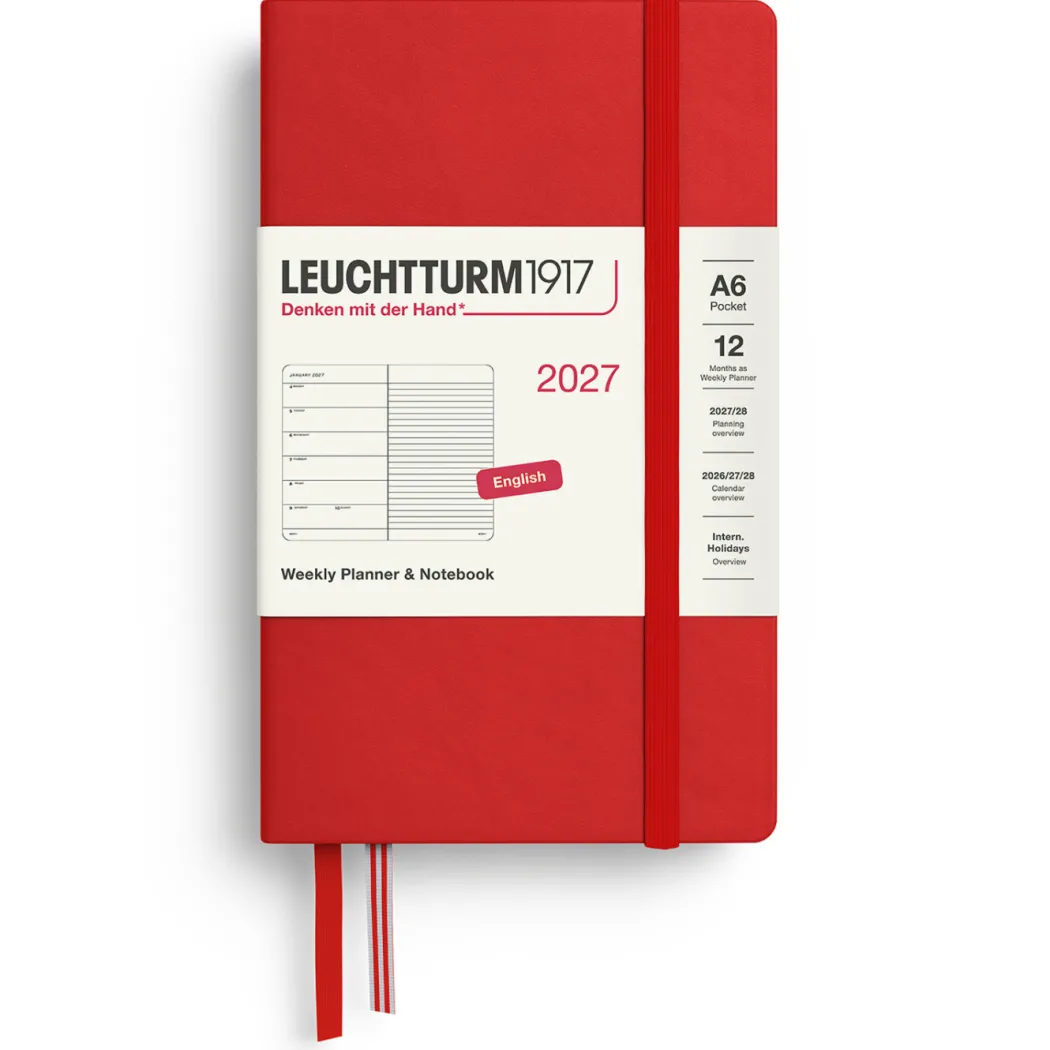 Kalender Weekly Planner & Notebook 2027 A6 Cherry