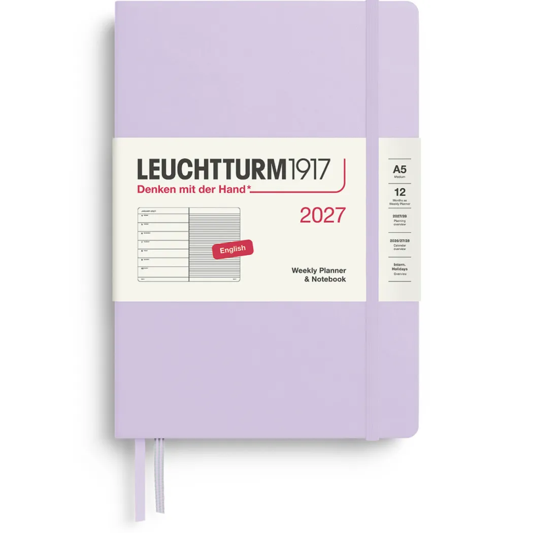 Kalender Weekly Planner & Notebook 2027 A5 Lilac