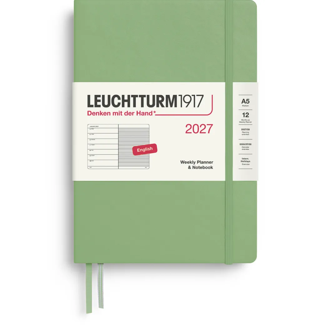 Kalender Weekly Planner & Notebook 2027 A5 Sage