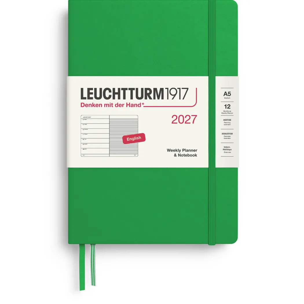 Kalender Weekly Planner & Notebook 2027 A5 Spring Leaf