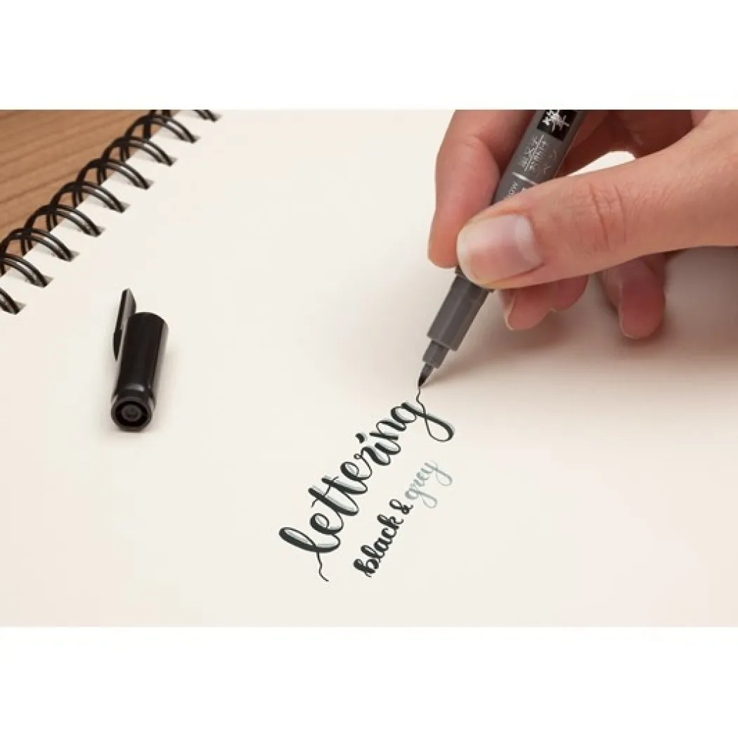 Kalligrafipenna Fudenosuke Twin Svart+Grå