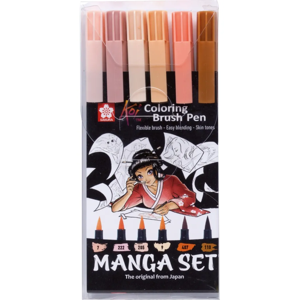 Koi Coloring Brush Pen 6-set