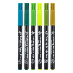 Koi Coloring Brush Pen 6-set Botanical