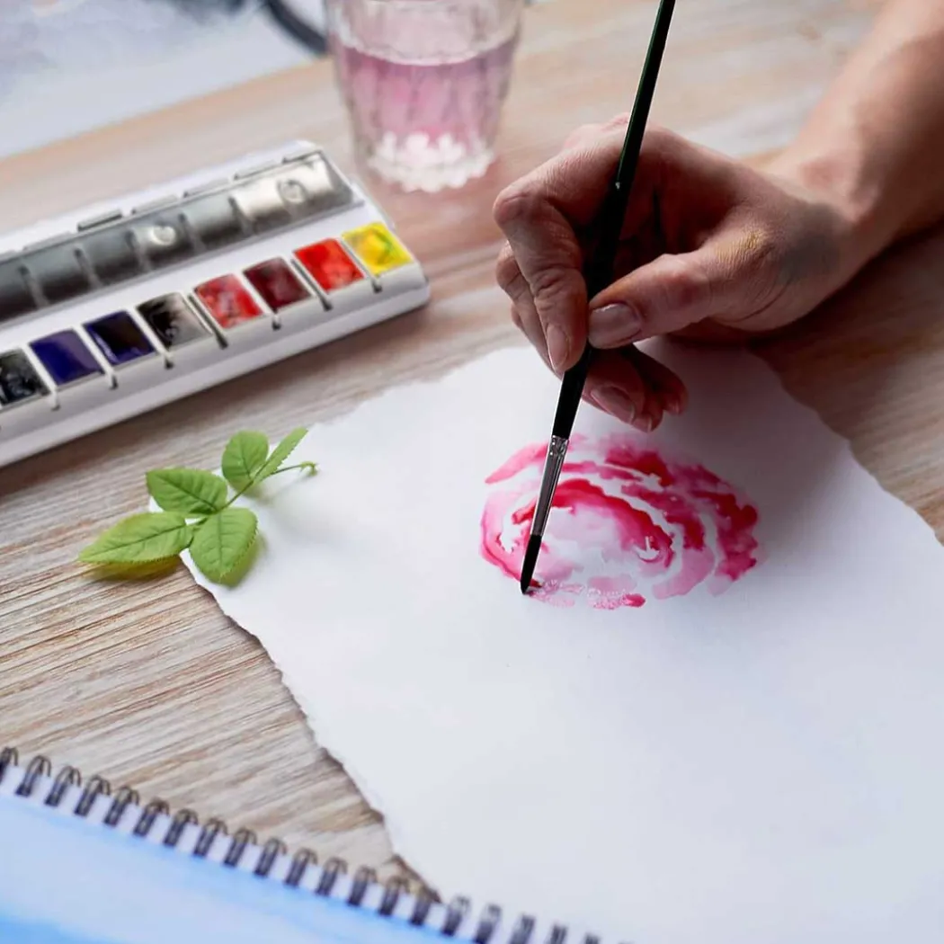 l'Aquarelle Akvarellfärg i metallask 12 halvkoppar