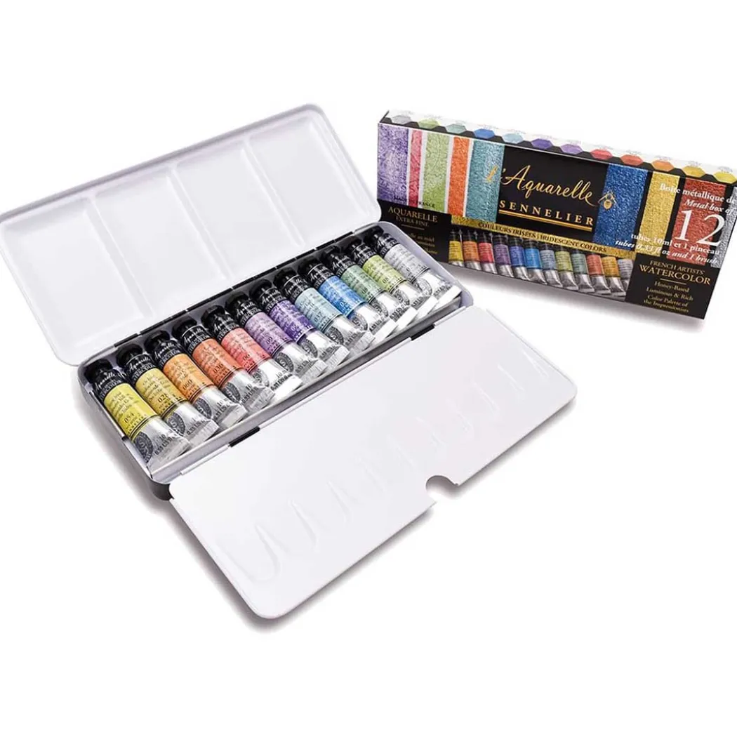 l'Aquarelle Akvarellfärg Iridescent Colours 12x10 ml