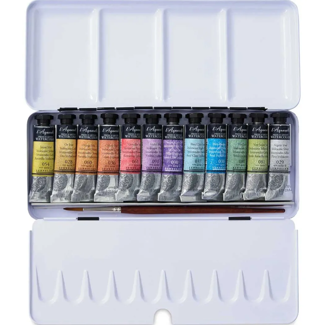l'Aquarelle Akvarellfärg Iridescent Colours 12x10 ml