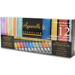 l'Aquarelle Akvarellfärg Iridescent Colours 12x10 ml