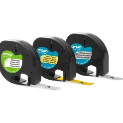 LetraTag plastetiketter 12mm x 4m 3-pack