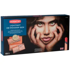 Lightfast Färgpennor 100-set Träskrin
