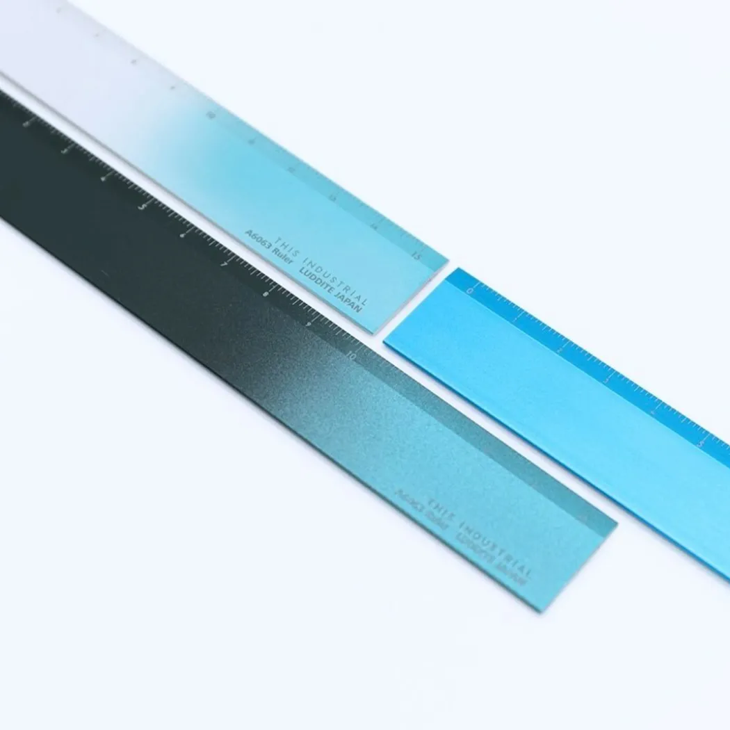 Linjal Aluminium 15 cm Turquoise/Silver