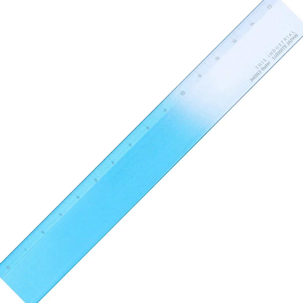 Linjal Aluminium 15 cm Turquoise/Silver
