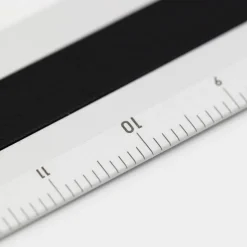 Linjal Aluminium/Läder 15 cm Silver/Black