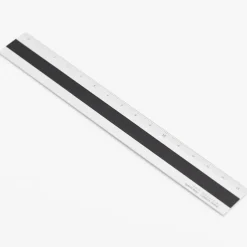 Linjal Aluminium/Läder 15 cm Silver/Black