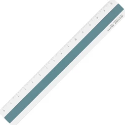 Linjal Aluminium/Läder 15 cm Silver/Turquoise