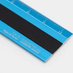 Linjal Aluminium/Läder 15 cm Turquoise/Black