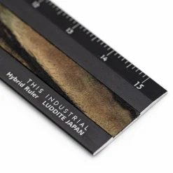 Linjal Aluminium/Trä 15 cm Black/Pale Moon Ebony