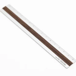 Linjal Aluminium/Trä 15 cm Silver/Indian Rose