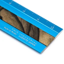 Linjal Aluminium/Trä 15 cm Turquoise/Pale Moon Ebony