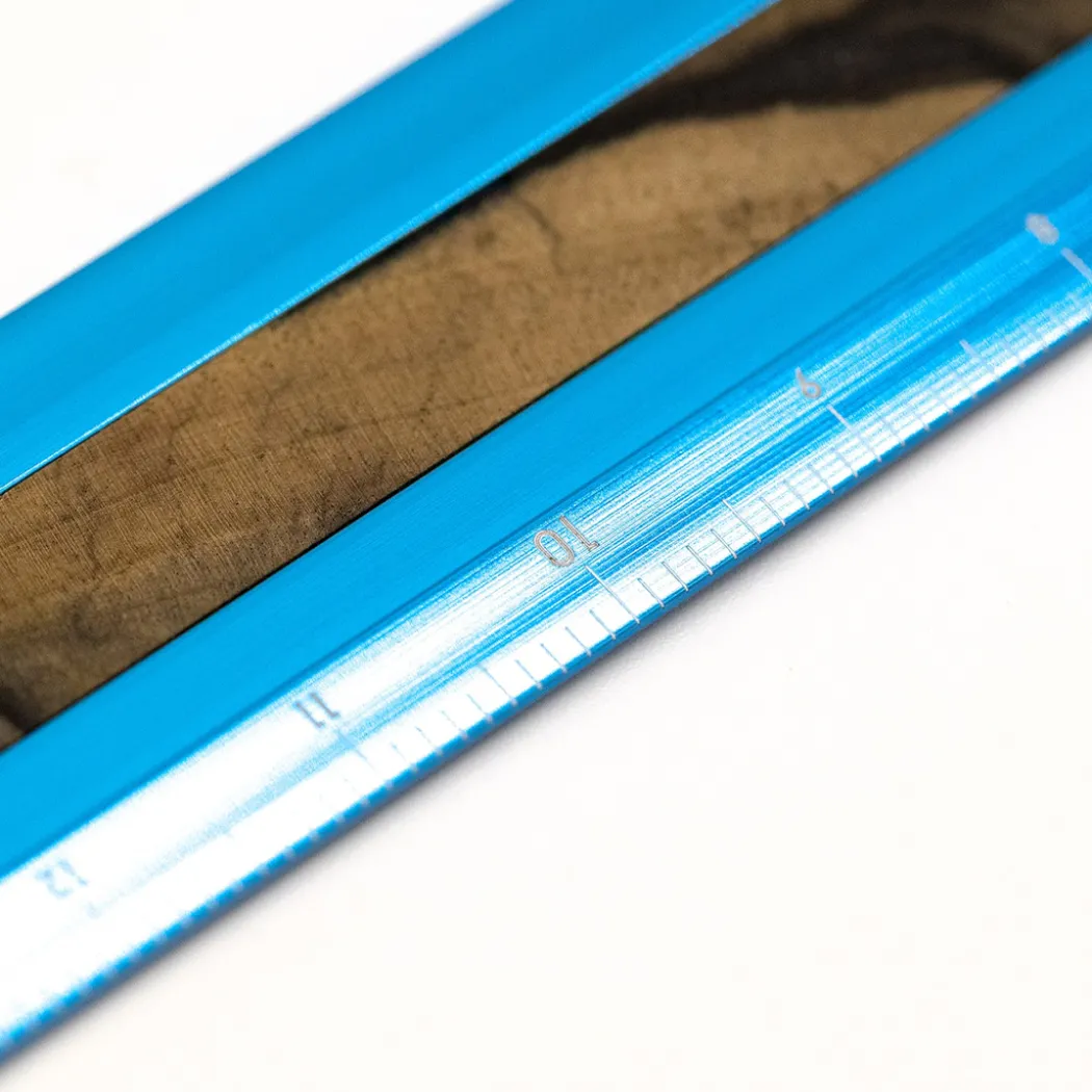 Linjal Aluminium/Trä 15 cm Turquoise/Pale Moon Ebony