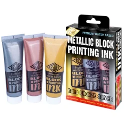 Linoleumfärg Metallic 100 ml x 3