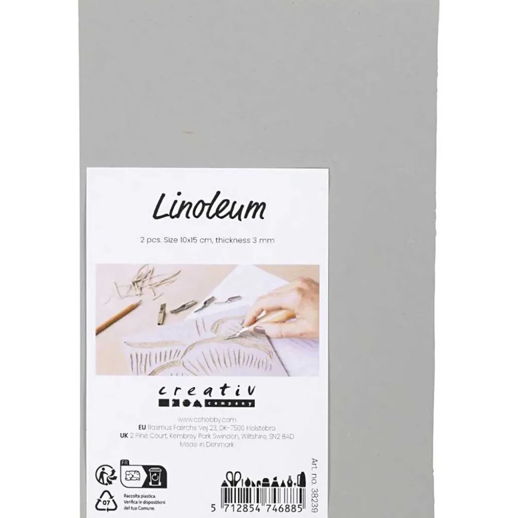 Linoleumplatta 10x15 cm 2-pack