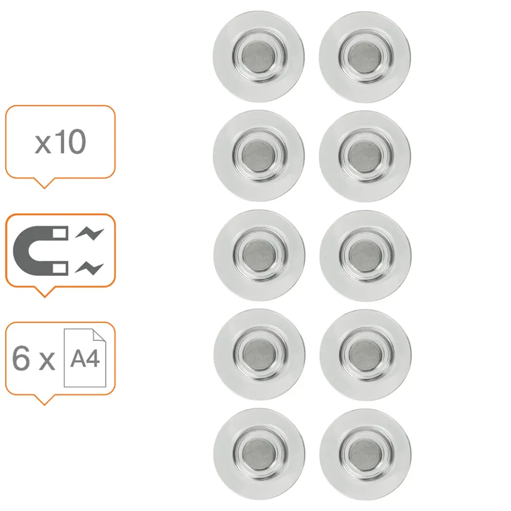 Magneter 32 mm Extra-starka 10-pack Clear