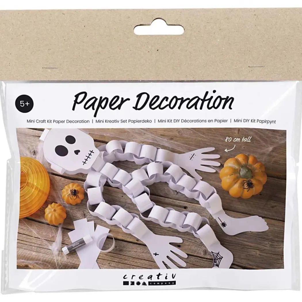 Mini DIY-kit Pappersdekoration Skelett (5 år+)