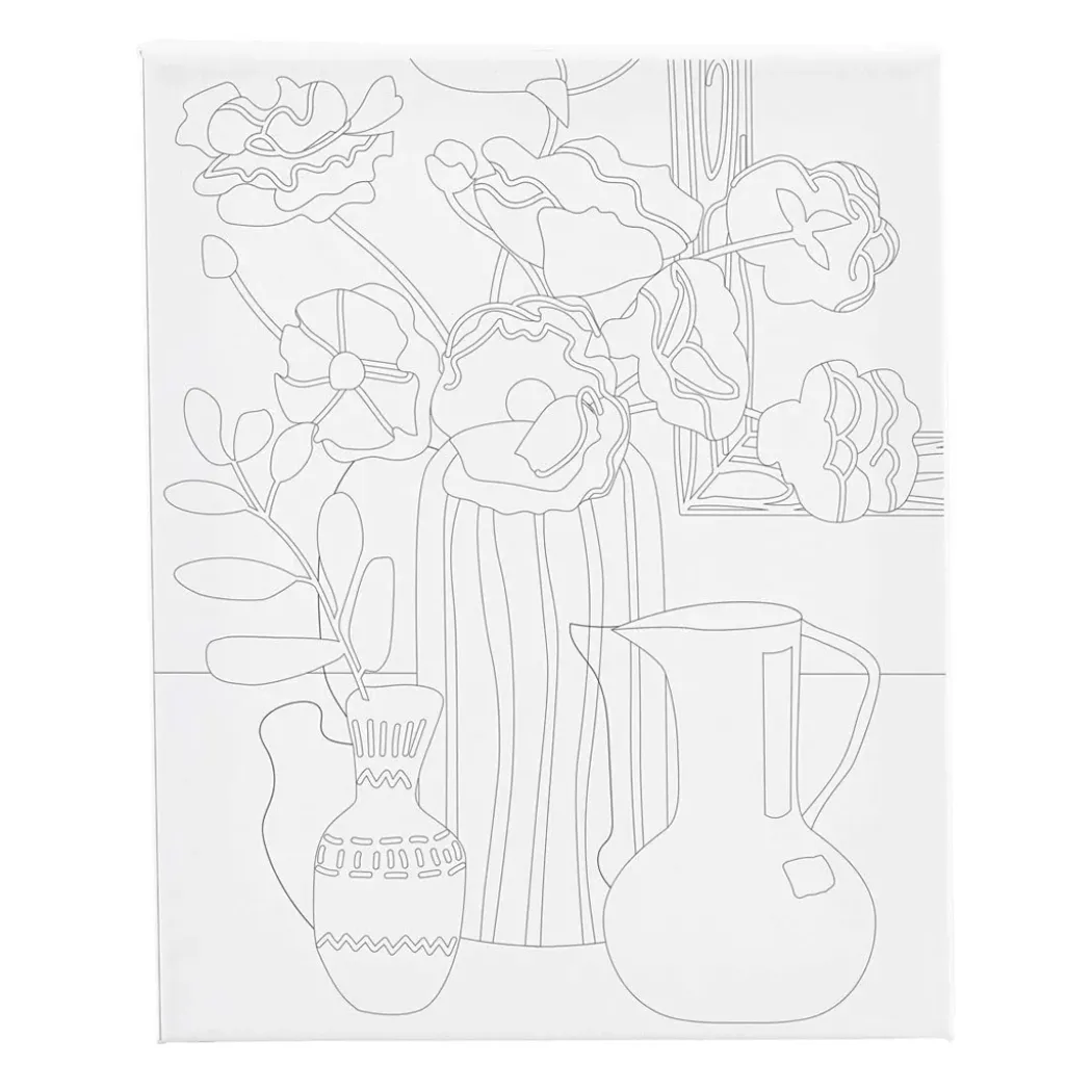 Målarduk med tryck 24x30cm 360g Blommigt stilleben