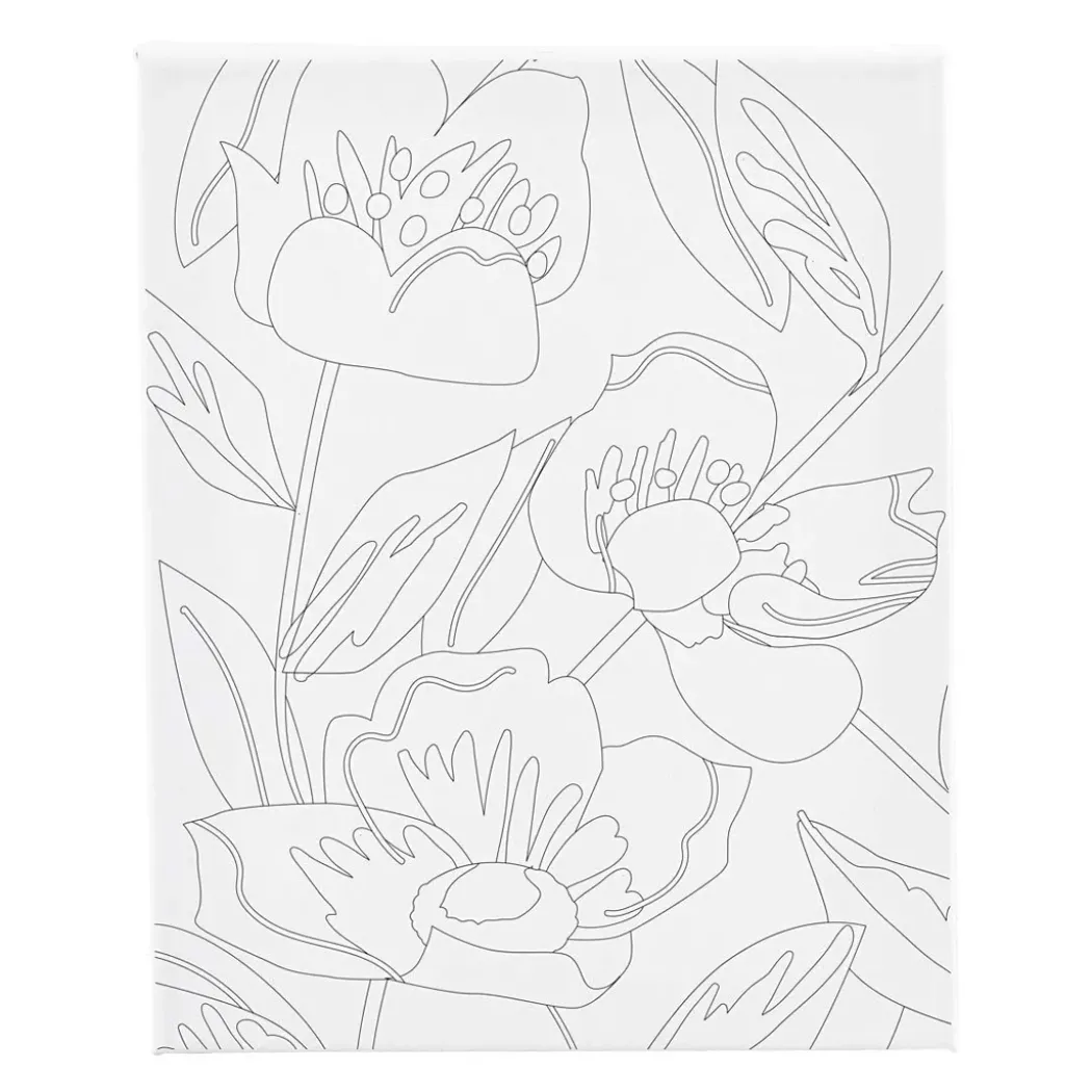 Målarduk med tryck 24x30cm 360g Vallmo