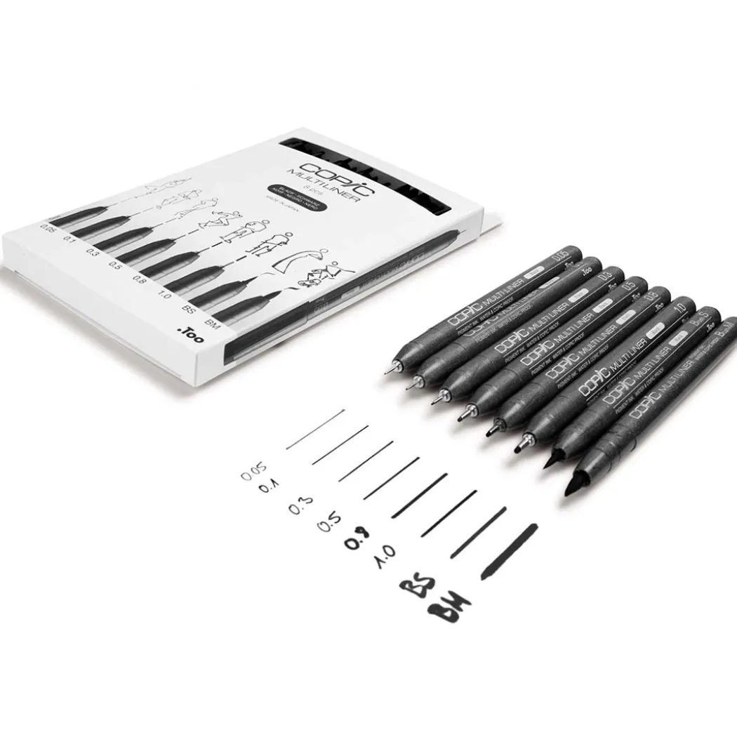 Multiliner Classic 8-set Black
